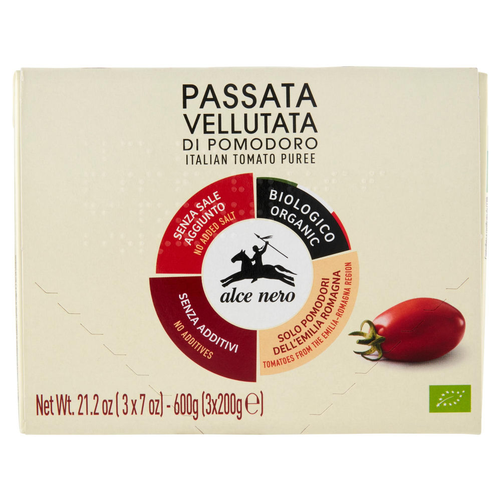 PASSATA VELLUTATA DI POMODORO BIO ALCE NERO MULTIPACK PZ.3XG 200 - 0