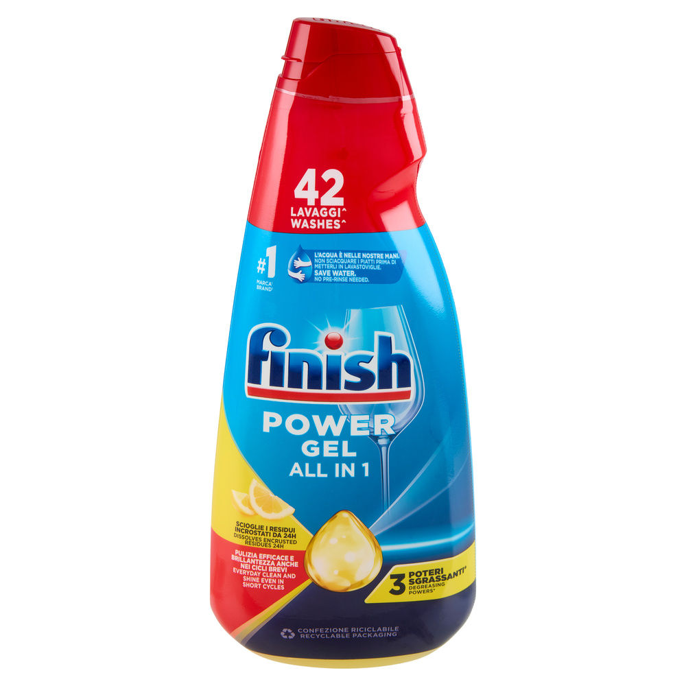 DETERSIVO PER LAVASTOVIGLIE FINISH POWER GEL MAX LIMONE ML 940 - 2