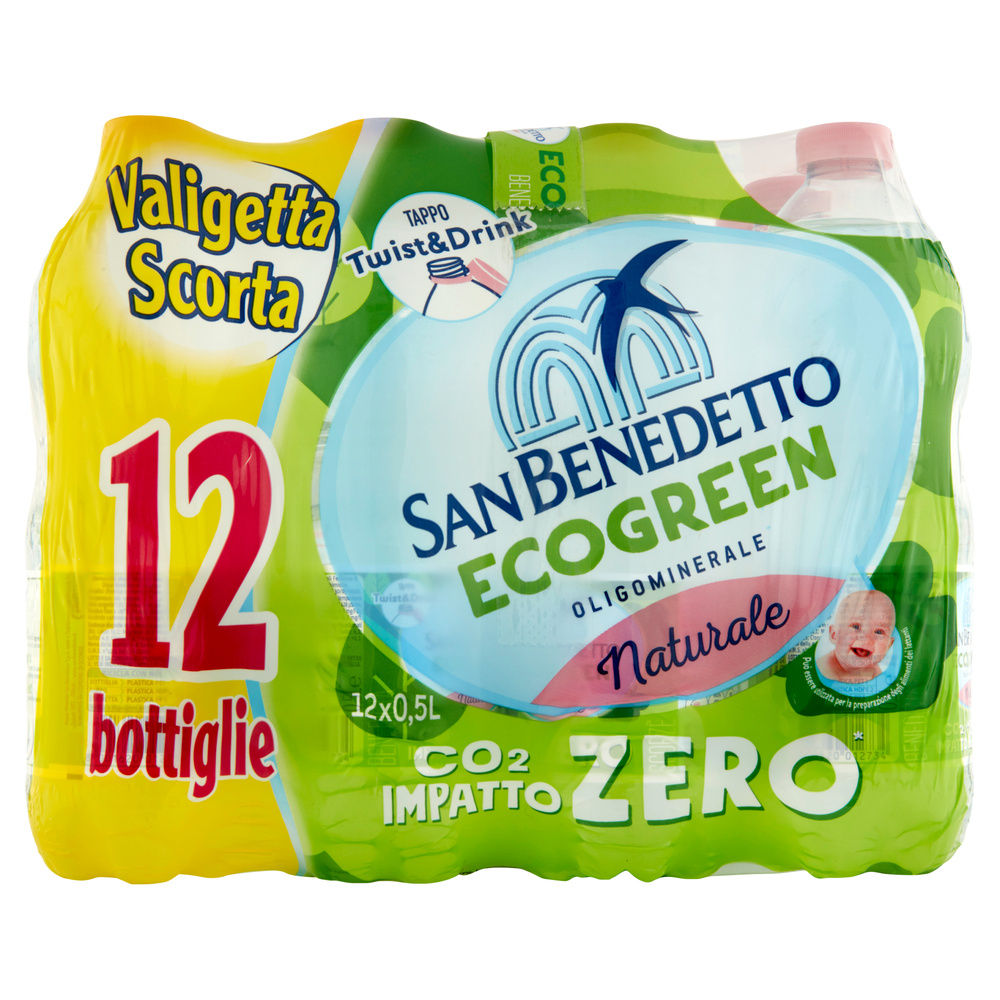 ACQUA MINERALE NATURALE ECOGREEN SAN BENEDETTO CLUSTER ML 500 X 12 - 1