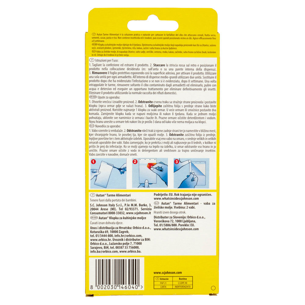 TARMICIDA AUTAN ANTITARME ALIMENTARI SCATOLA PZ.2 - 1