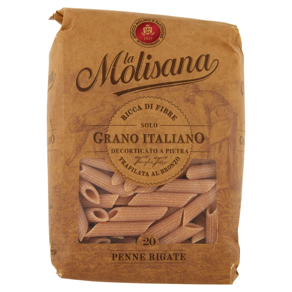 PASTA DI SEMOLA PENNE RIGATE INTEGRALI N.20 BRONZO LA MOLISANA G 500 - 3