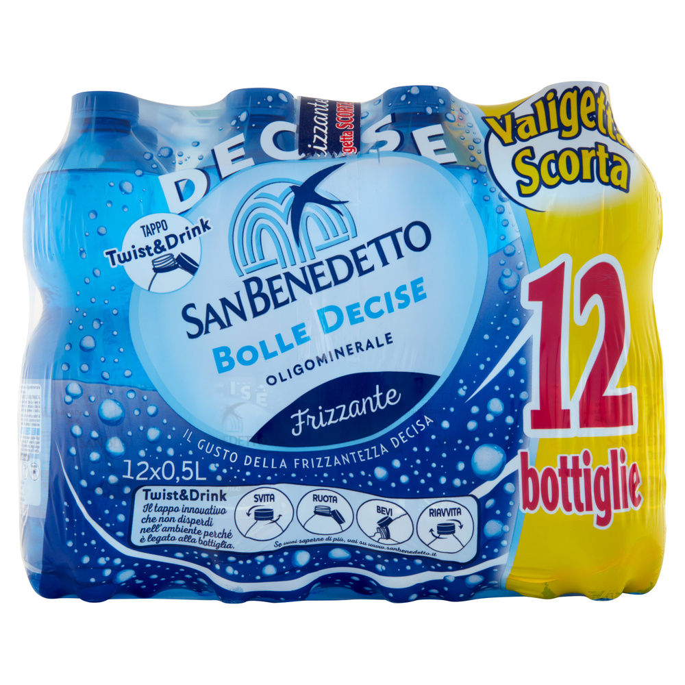 ACQUA MINERALE SAN BENEDETTO FRIZZANTE BENEDICTA CLUSTER ML 500 X 12 - 0