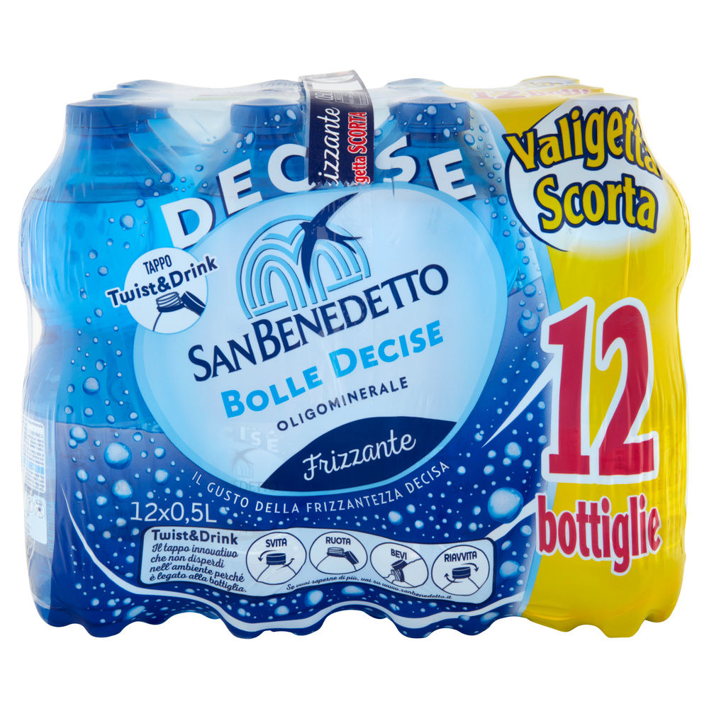 ACQUA MINERALE SAN BENEDETTO FRIZZANTE BENEDICTA CLUSTER ML 500 X 12 - 2