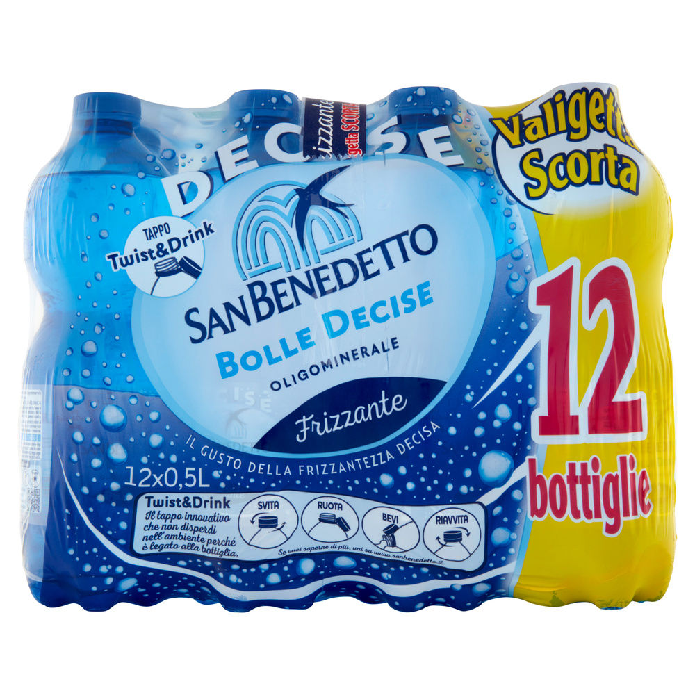 ACQUA MINERALE SAN BENEDETTO FRIZZANTE BENEDICTA CLUSTER ML 500 X 12 - 6