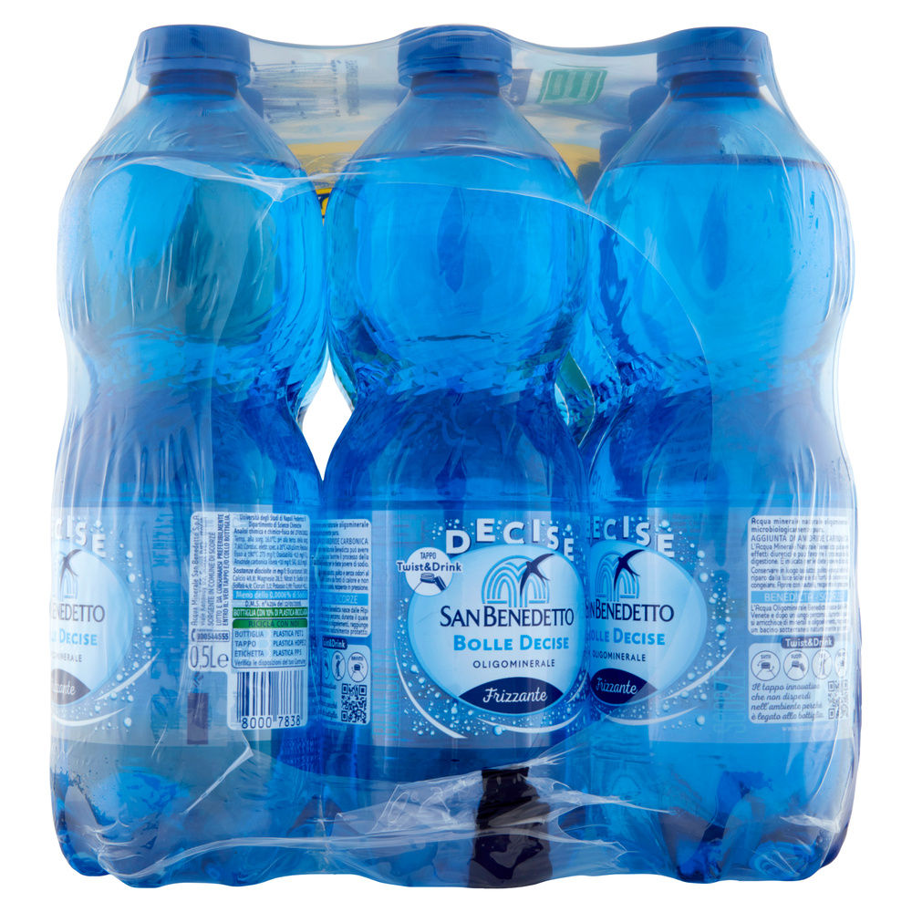 ACQUA MINERALE SAN BENEDETTO FRIZZANTE BENEDICTA CLUSTER ML 500 X 12 - 3