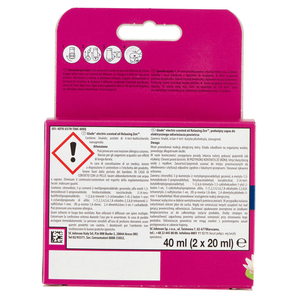 DEO AMBIENTI GLADE ELETTRICO DOPPIA RICARICA RELAXING ZEN ML 40 - 1