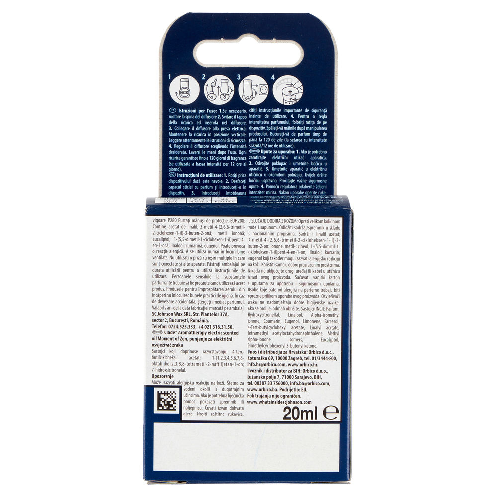 DEO AMBIENTI GLADE ELETTRICO AROMATHERAPY  RICARICA MOMENT OF ZEN ML 20 - 1