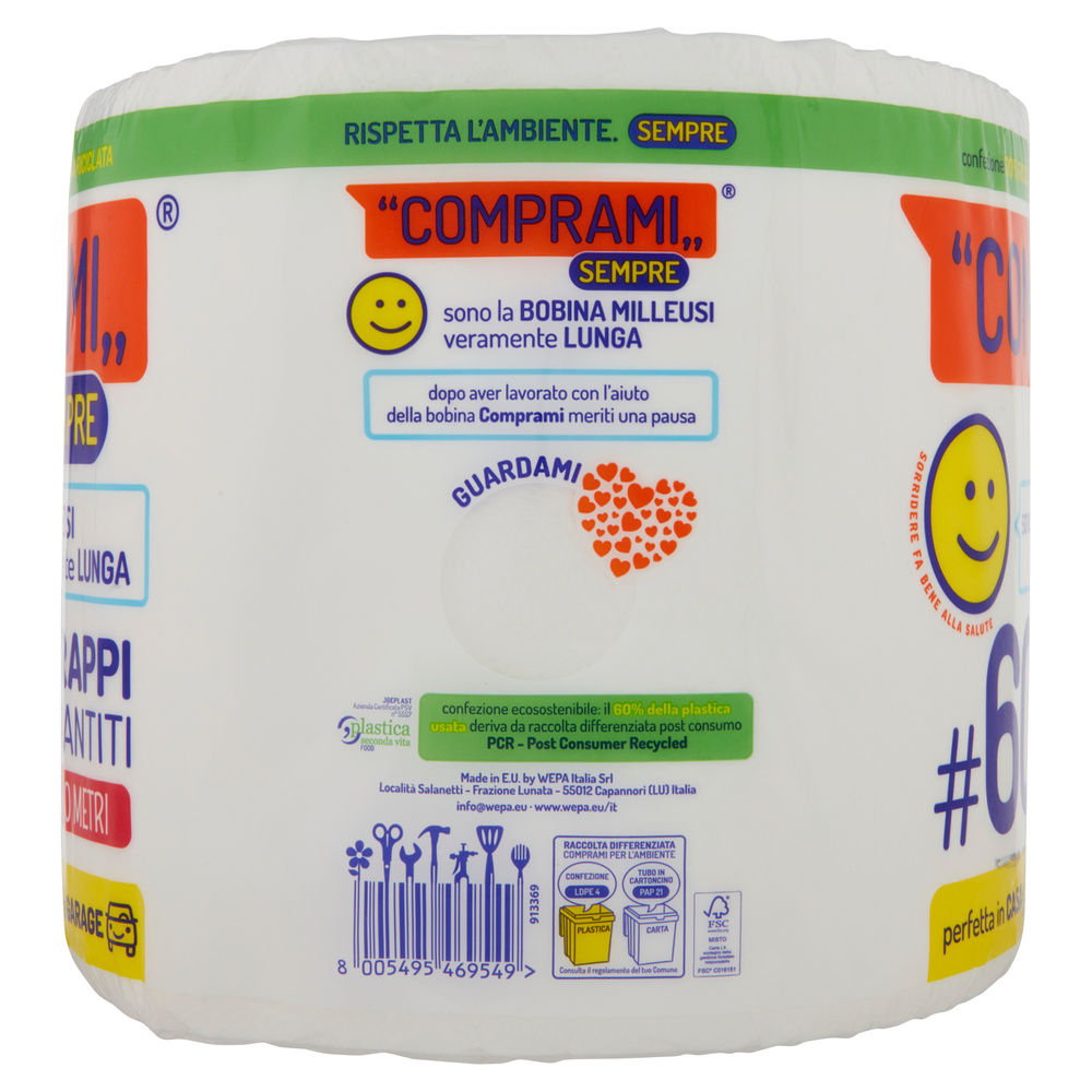 ASCIUGATUTTO COMPRAMI SEMPRE BOBINA 2V 600STRAPPI 60%PCR PZ.1 - 6