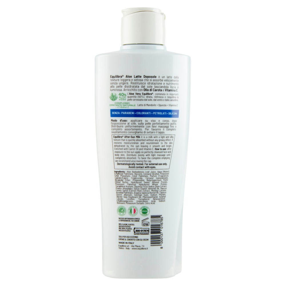 LATTE DOPOSOLE IDRATANTE EQUILIBRA ALOE ML 200 - 1