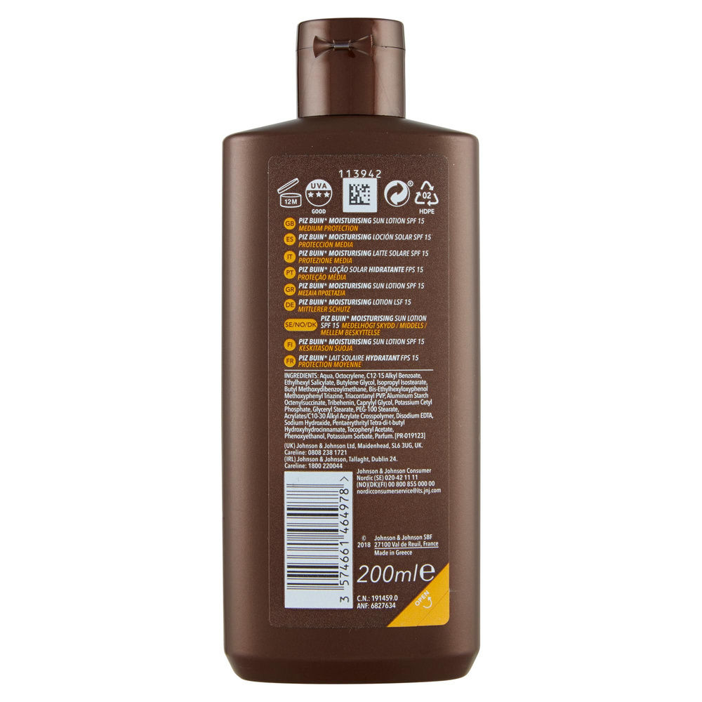 CREMA FLUIDA CORPO MOISTURISING SPF 15 PIZ BUIN ML. 200 - 1
