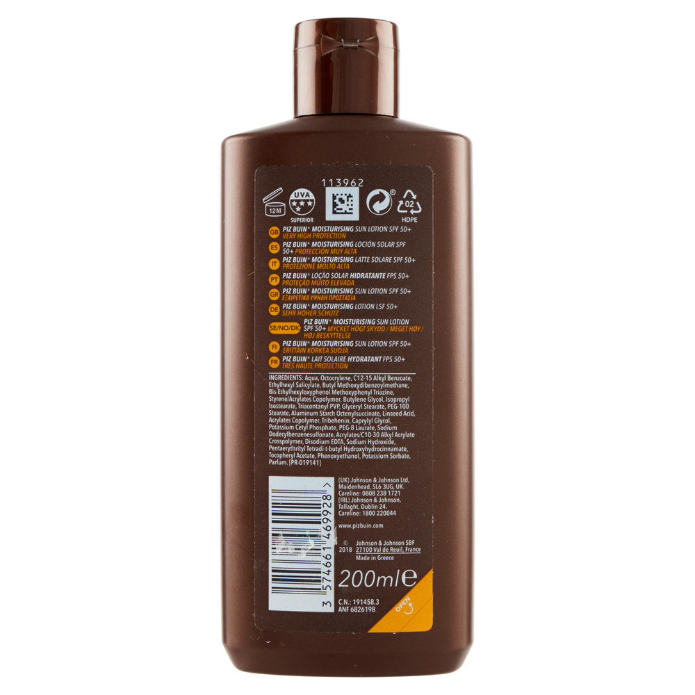 CREMA SOLARE FLUIDA PIZ BUIN MOISTURISING SPF 50+ ML.200 - 1