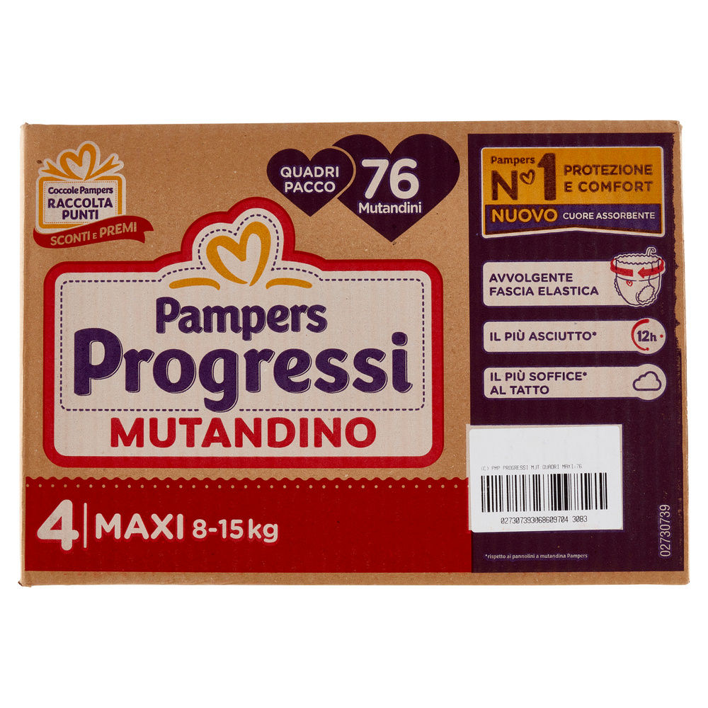 MUTANDINO PAMPERS PROGRESSI QUADRIPACK MAXI PZ.76 - 1