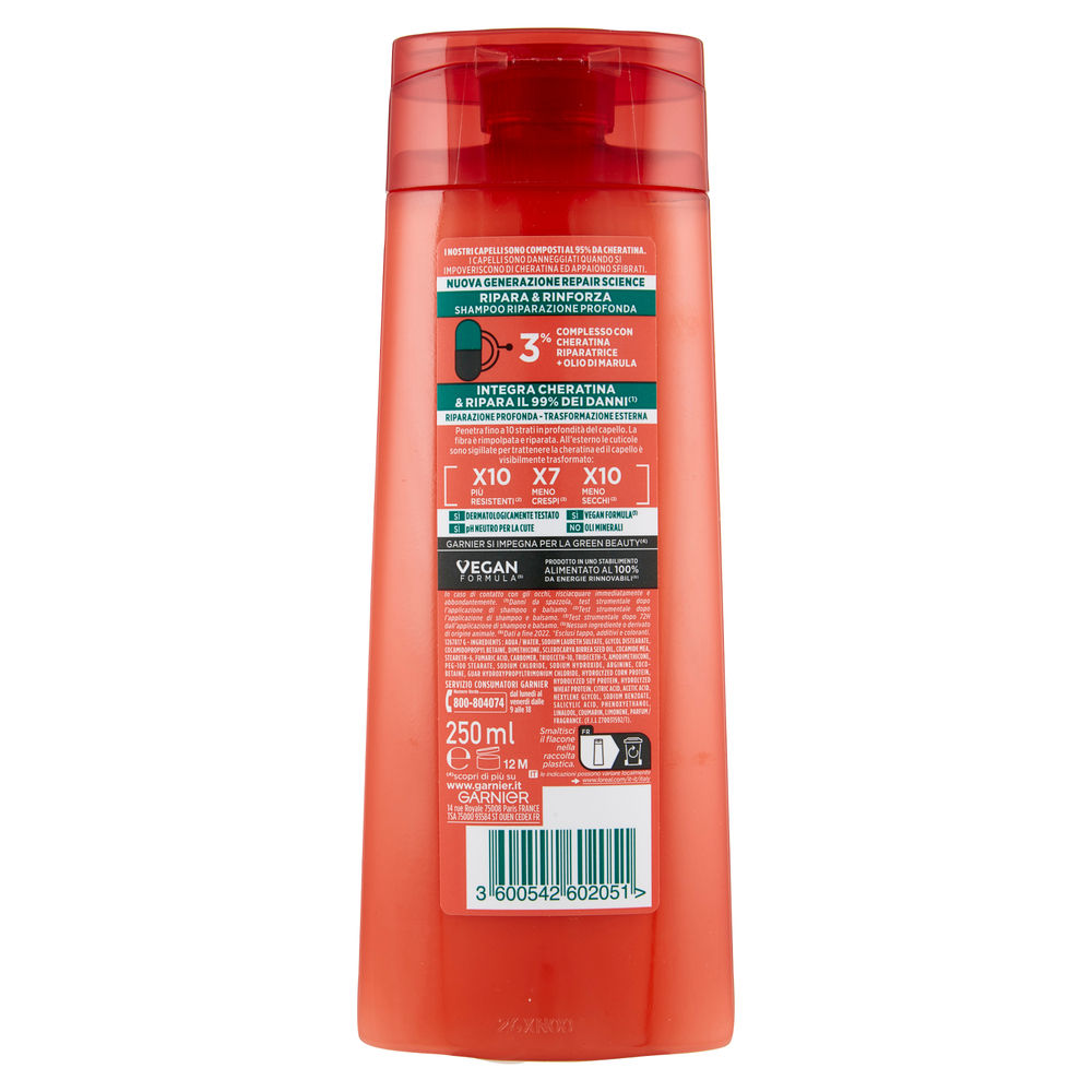 SHAMPOO FRUCTIS GARNIER RIPARA&RINFORZA RIPAR.PROF.CHERATINA OLIO MARULA ML 250 - 1