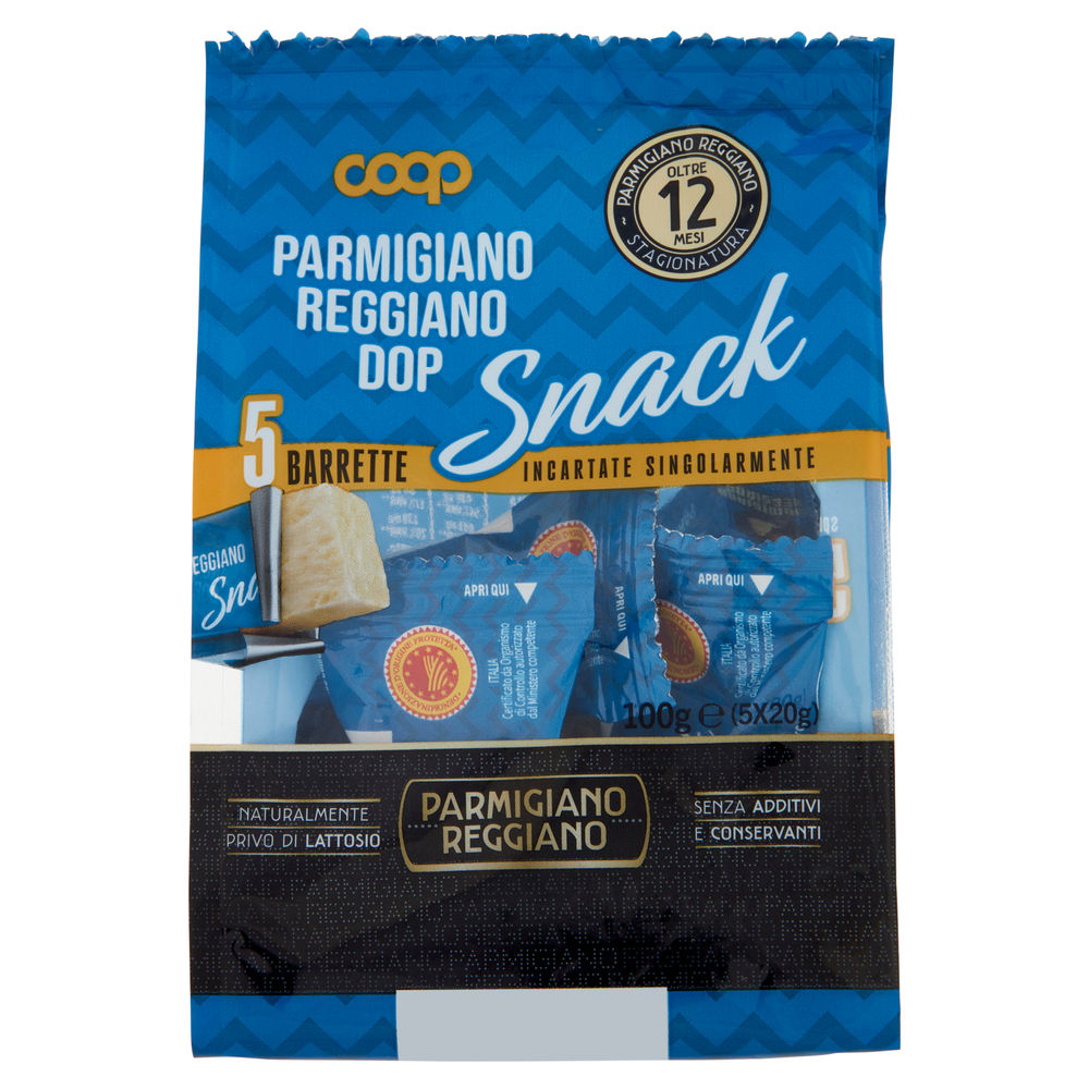 Stick di parmigiano reggiano dop 20gx5 (stagionatura 12 mesi ca)  coop