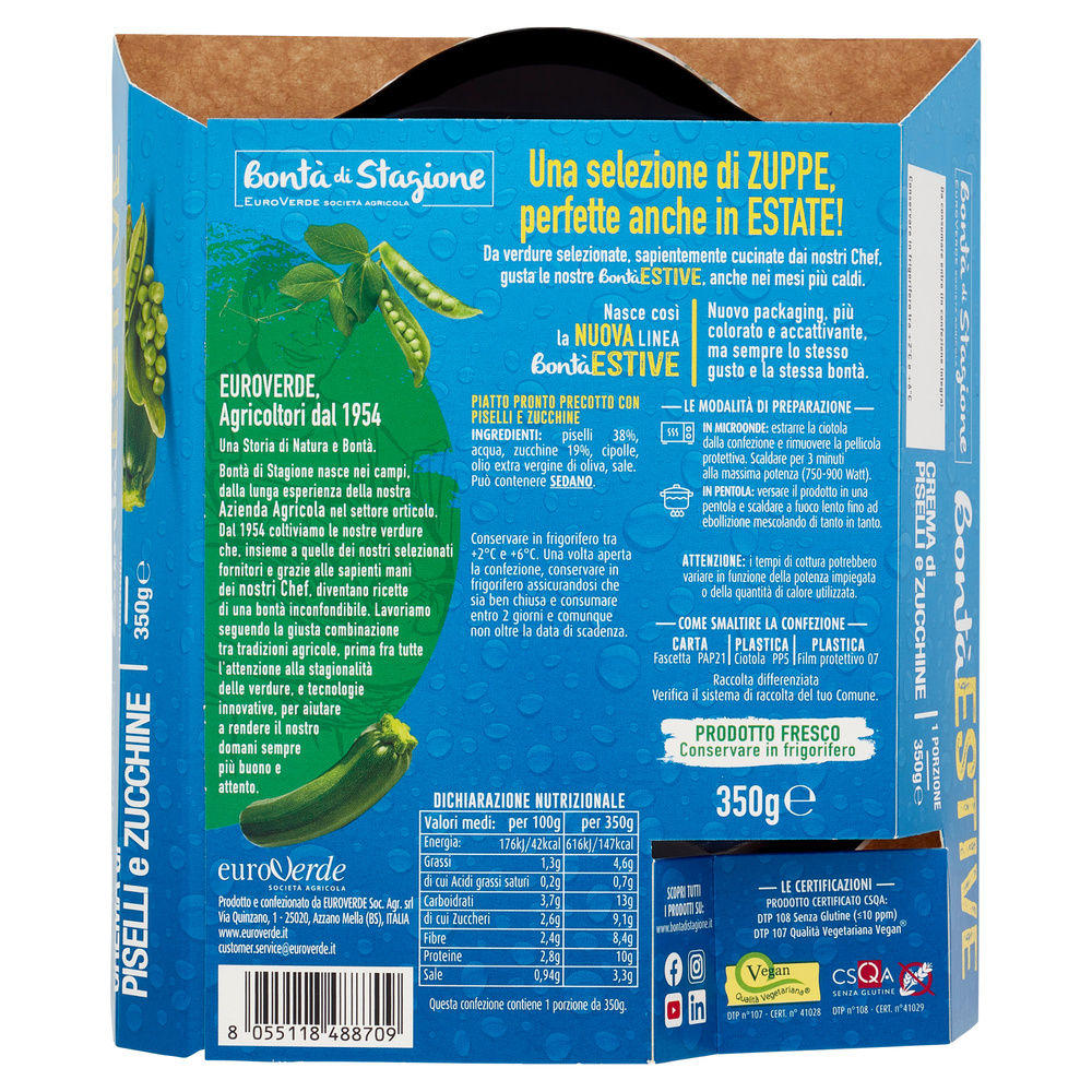 CREMA DI PISELLI E ZUCCHINE BONTA' DI STAGIONE CIOT G 350 - 1