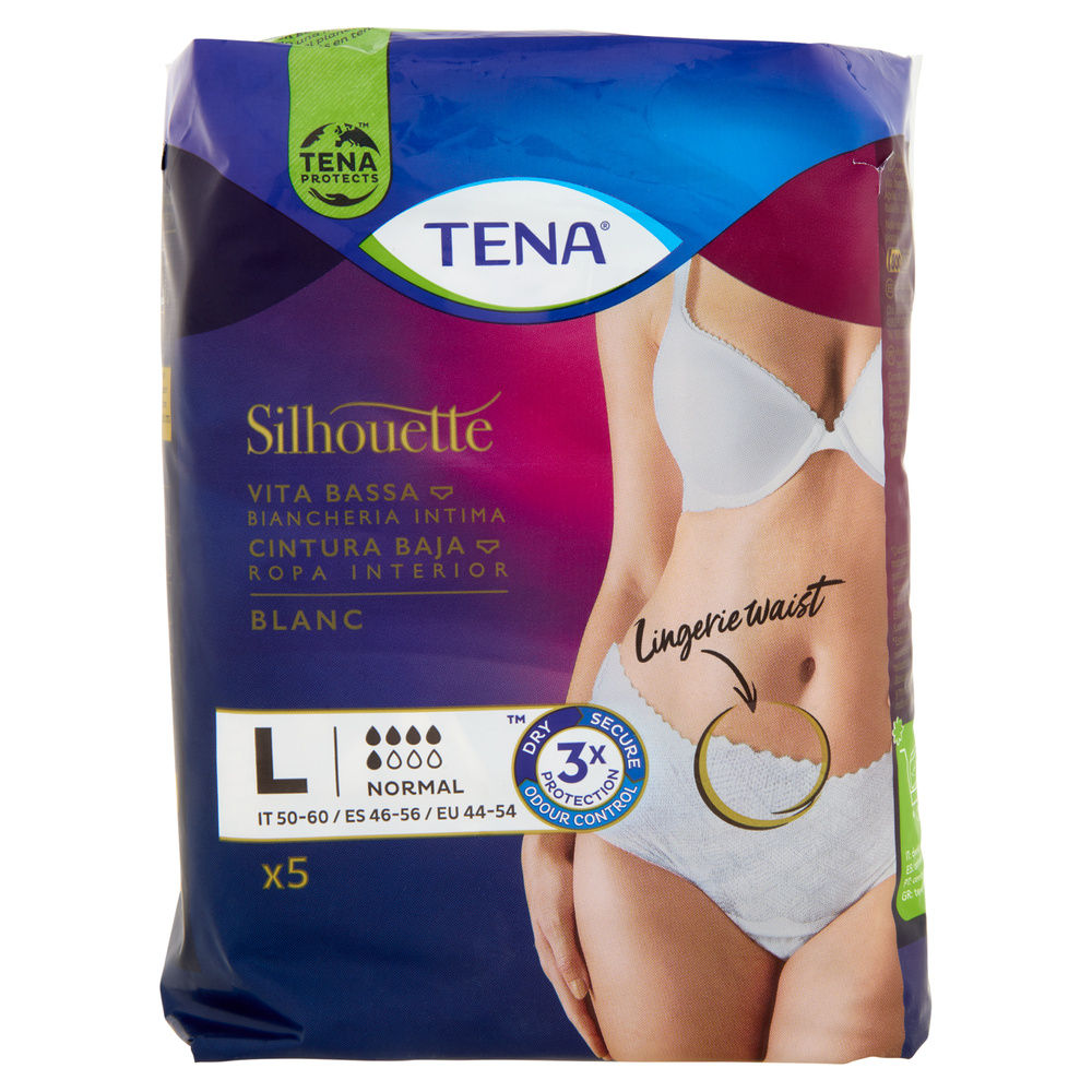 ASSORBENTI PER INCONTINENZA TENA SILHOUETTE NORMAL BLANC LARGE PEZZI 5 - 0