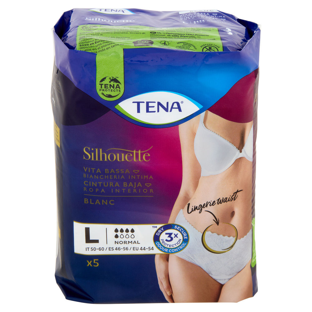 ASSORBENTI PER INCONTINENZA TENA SILHOUETTE NORMAL BLANC LARGE PEZZI 5 - 2