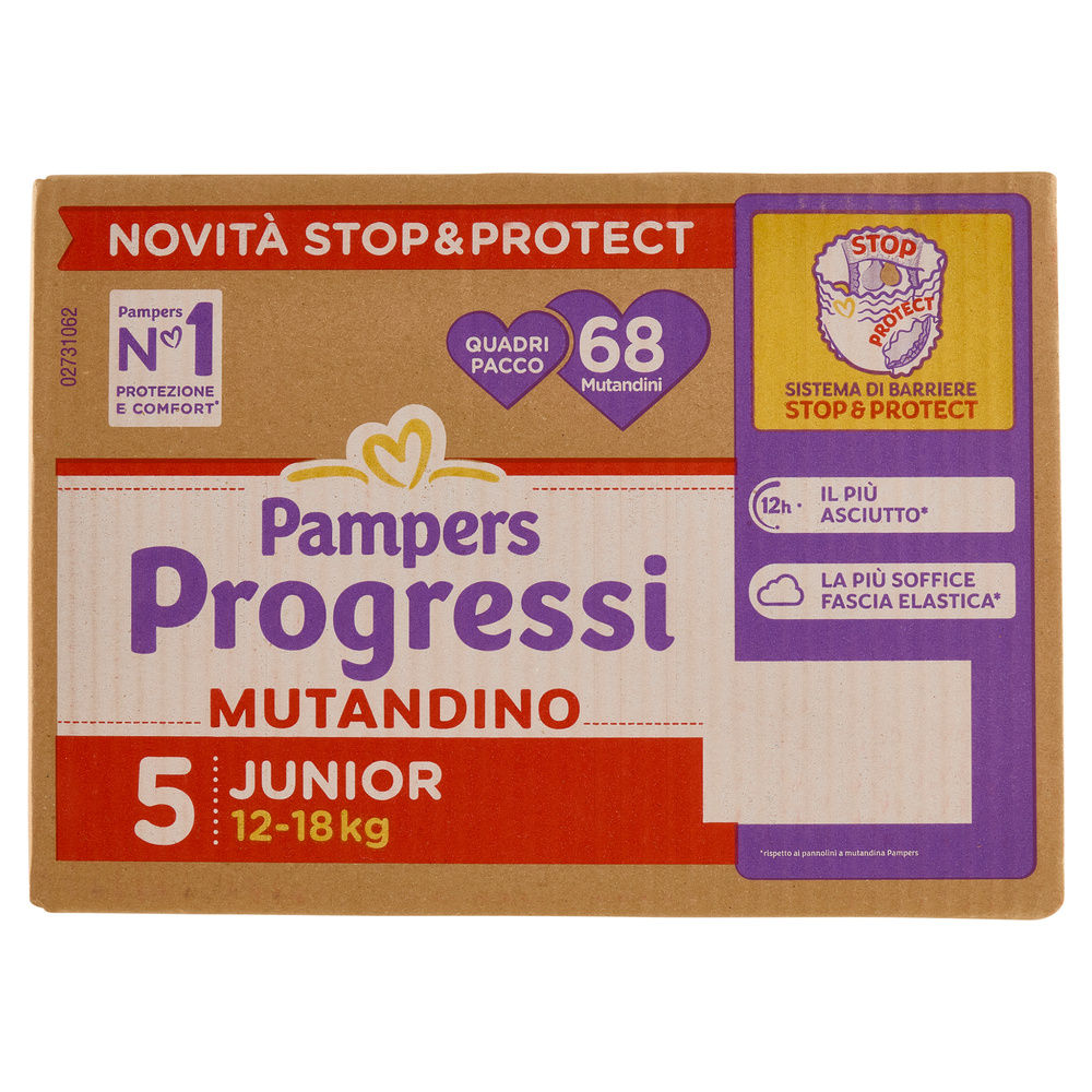 MUTANDINO PAMPERS PROGRESSI QUADRIPACK JUNIOR PZ.68 - 0