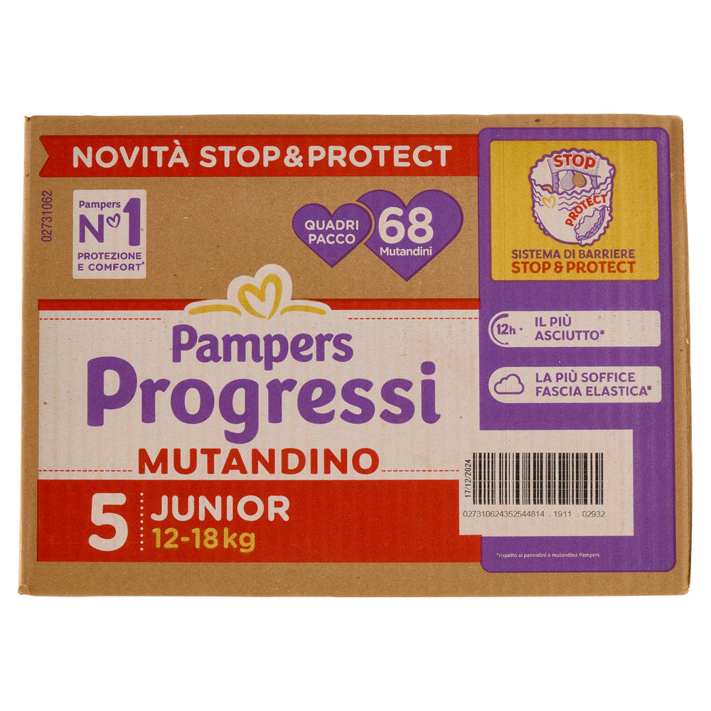 MUTANDINO PAMPERS PROGRESSI QUADRIPACK JUNIOR PZ.68 - 1