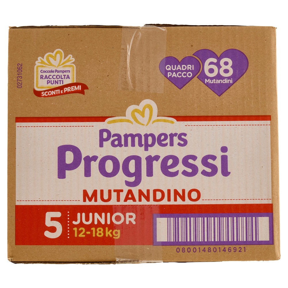 MUTANDINO PAMPERS PROGRESSI QUADRIPACK JUNIOR PZ.68 - 4