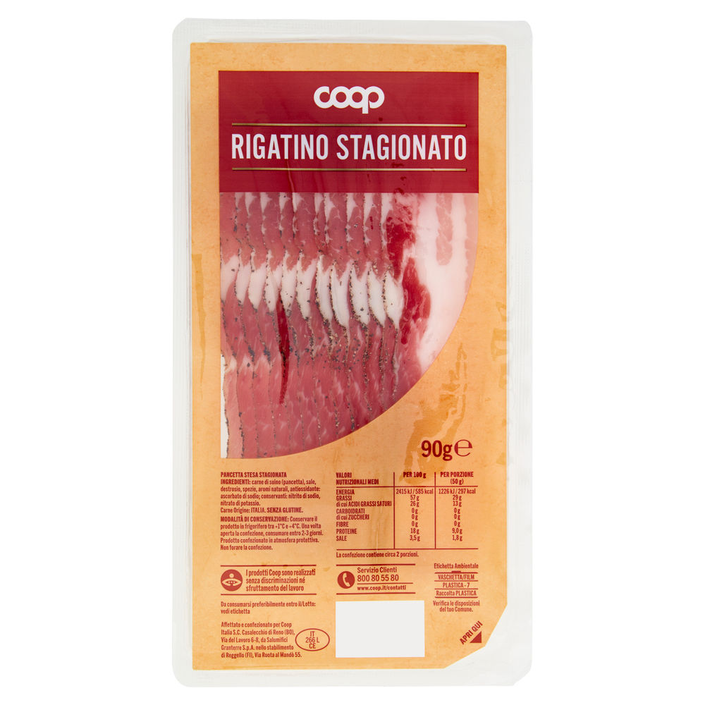 PANCETTA STESA STAGIONATA RIGATINO COOP G 90 - 0