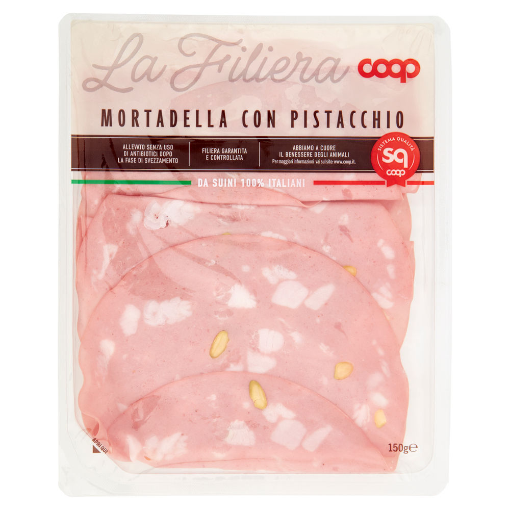 Mortadella  affettata con pistacchio coop g 150