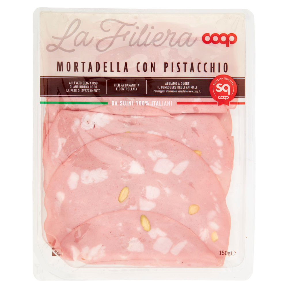 MORTADELLA  AFFETTATA CON PISTACCHIO COOP G 150 - 5