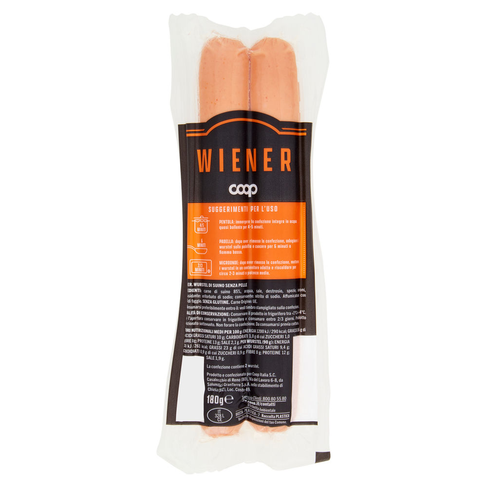Wiener wurstel coop gourmet g 180