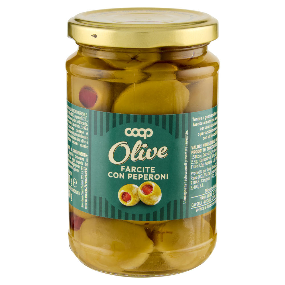 OLIVE FARCITE C/ PEPERONE IN OLIO DI GIRASOLE COOP V.V.280G - 15
