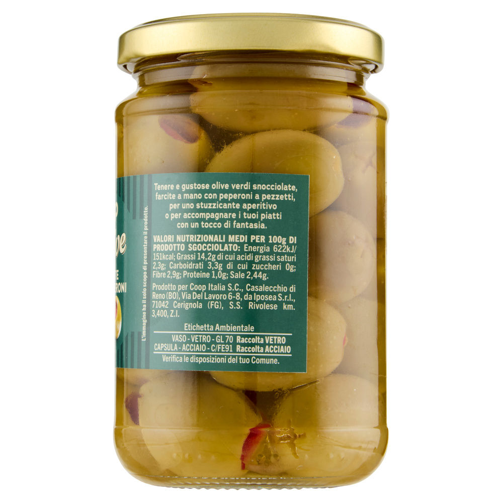 OLIVE FARCITE C/ PEPERONE IN OLIO DI GIRASOLE COOP V.V.280G - 11
