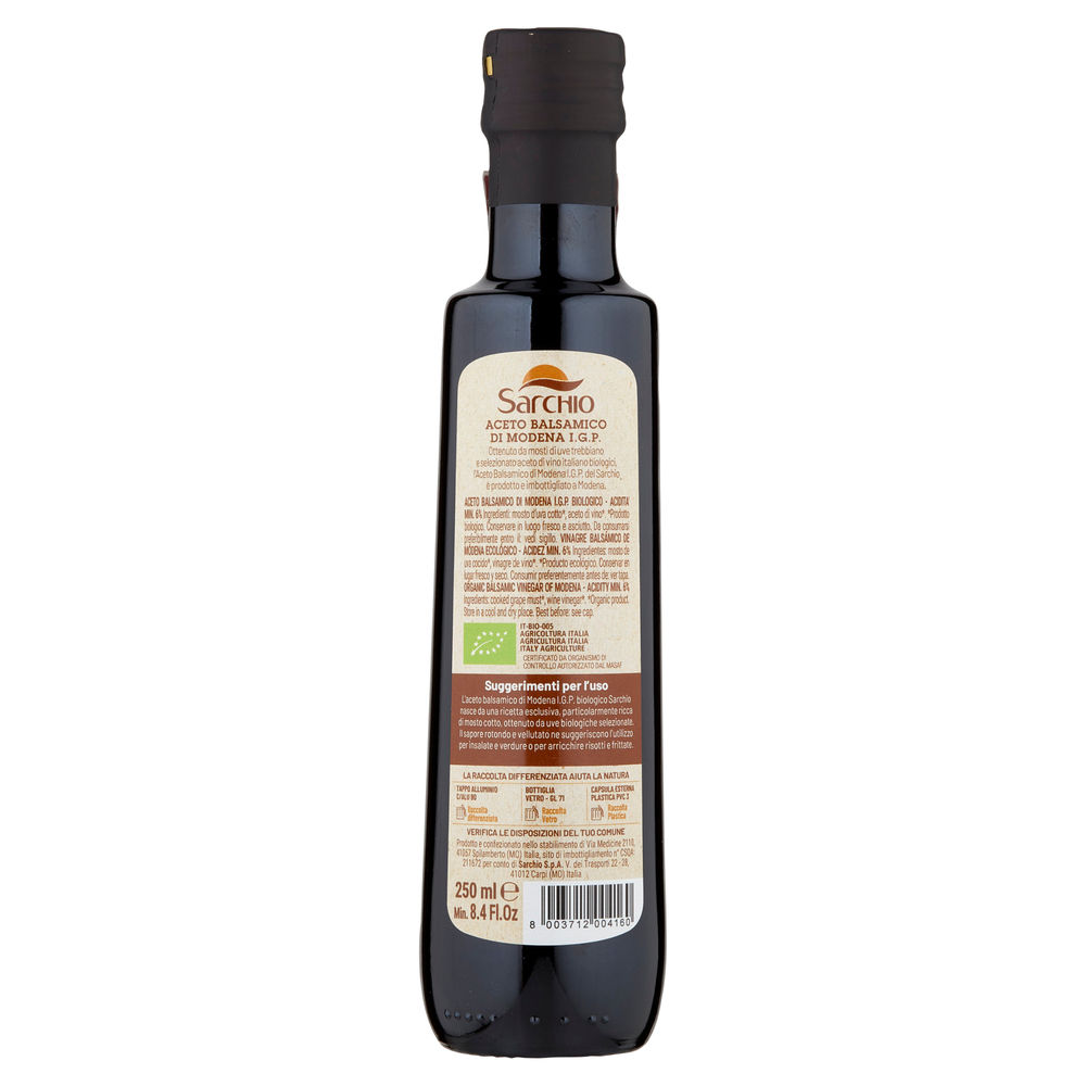 ACETO BALSAMICO RISERVA BIOLOGICO IGP SARCHIO ML 250 - 1