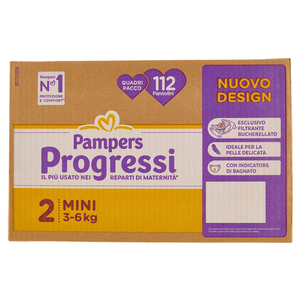Pannolini pampers progressi quadripack mini pz.112
