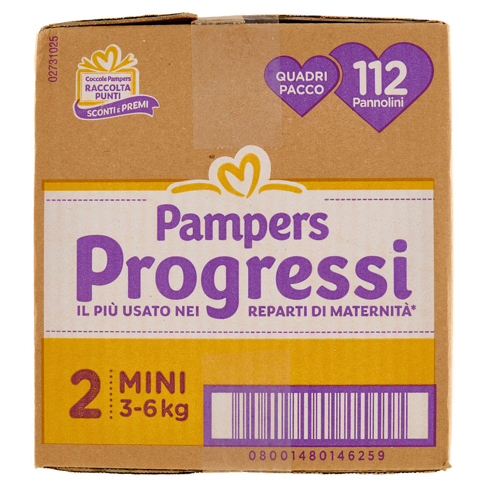 PANNOLINI PAMPERS PROGRESSI QUADRIPACK MINI PZ.112 - 2