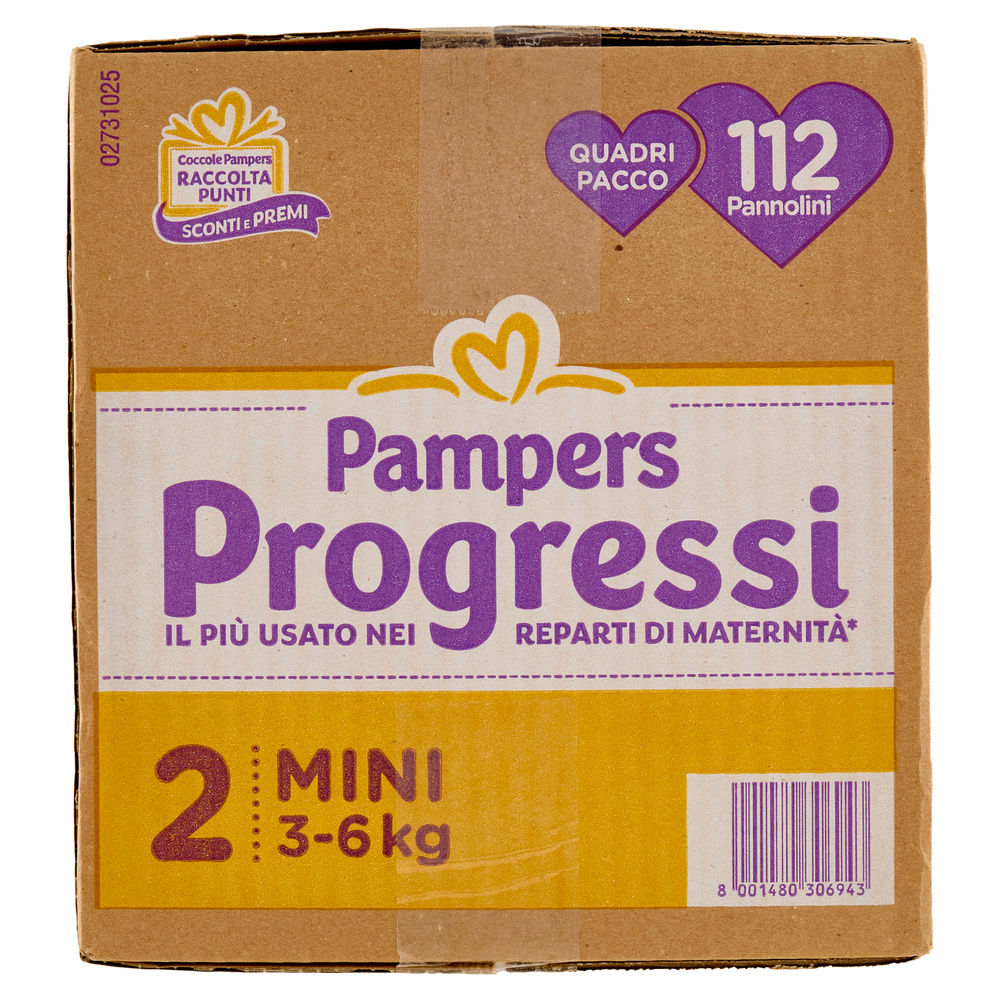 PANNOLINI PAMPERS PROGRESSI QUADRIPACK MINI PZ.112 - 5
