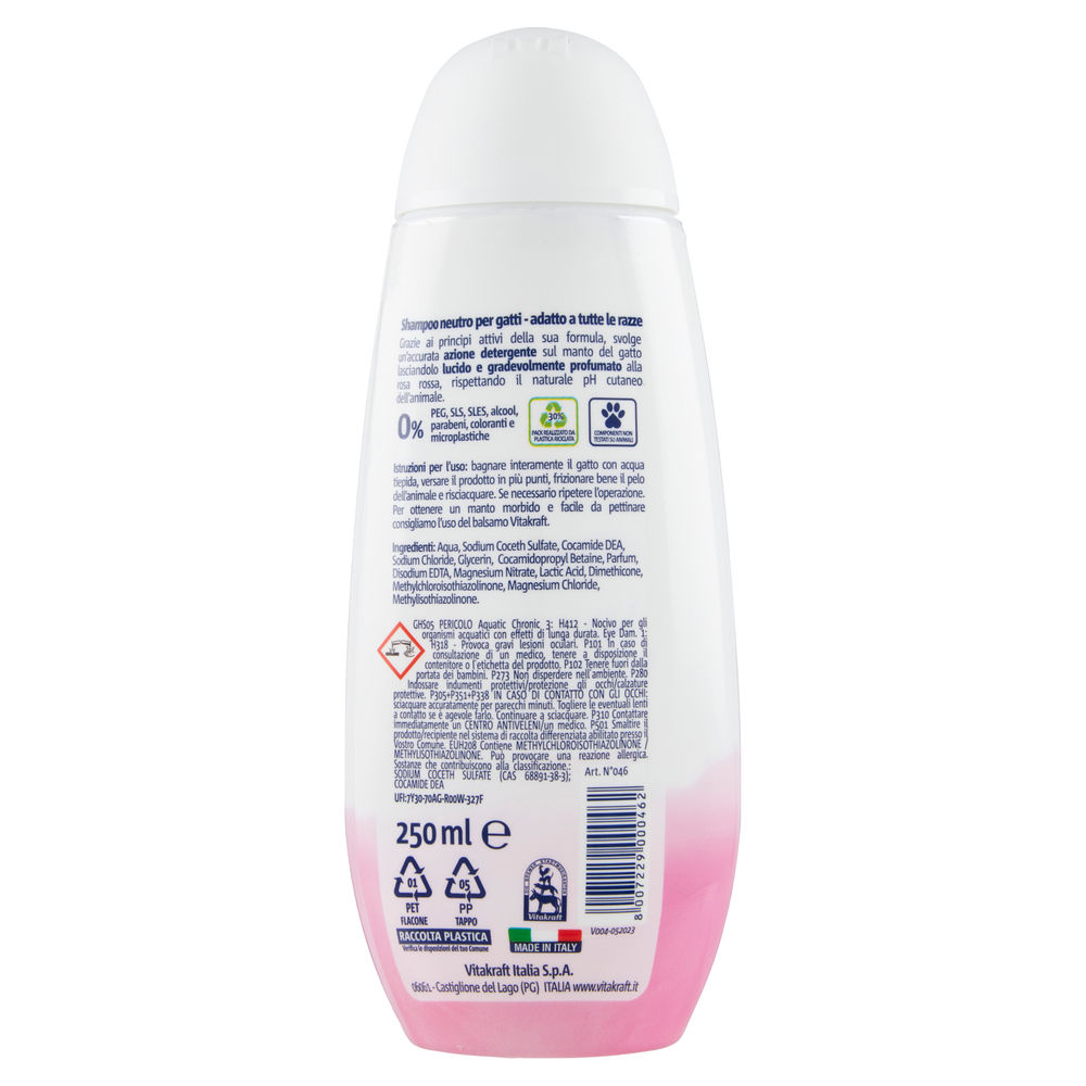 SHAMPOO NEUTRO GATTI VITAKRAFT 250 ML - 1