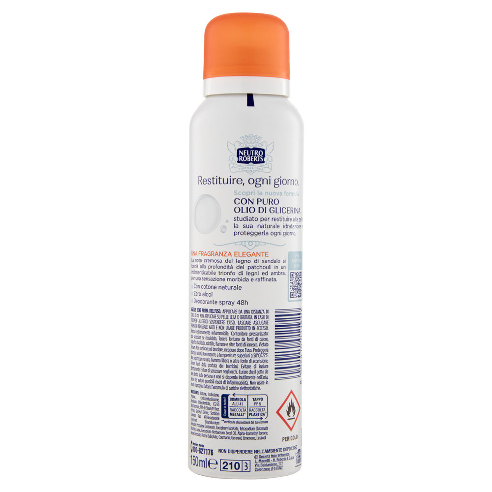 DEODORANTE SPRAY NEUTRO ROBERTS ASCIUTTO SANDALO E PATCHOULI ML 150 - 1