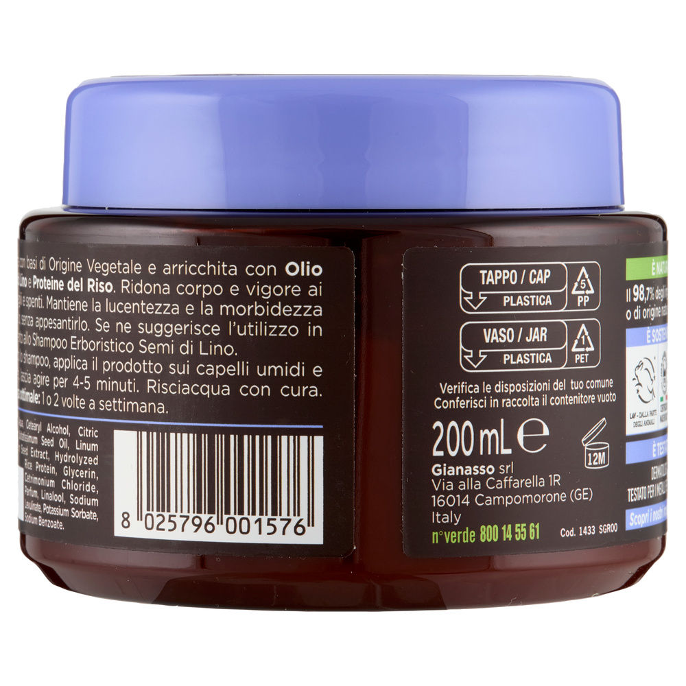 MASCHERA CAPELLI AI SEMI DI LINO I PROVENZALI ML 200 - 1