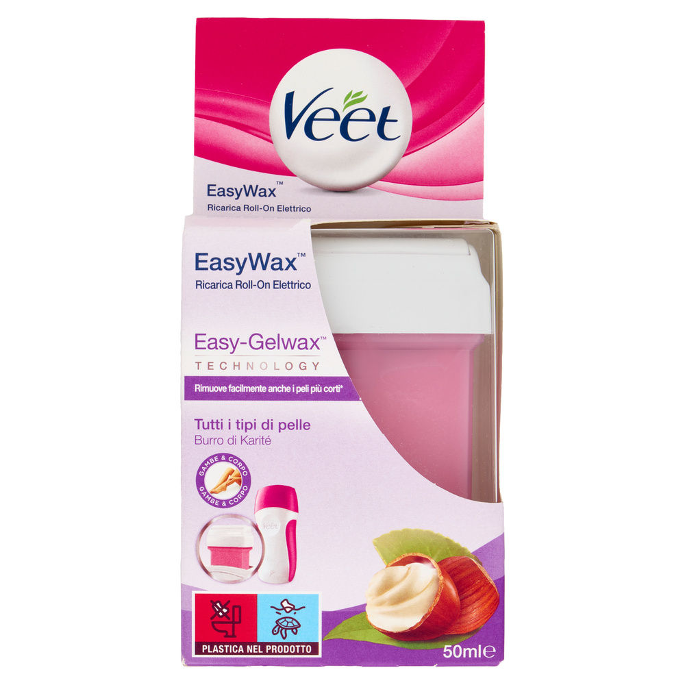 CERA KIT RICARICA ROLL ON GAMBE E BRACCIA VEET +12STRISCE+4SALVIETTE PZ 1 - 5