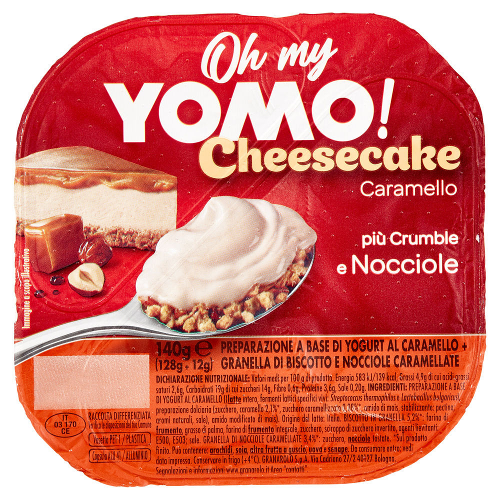 YOGURT CHEESECAKE CARAM/CRUMBLE BISCOT. DIGEST C/MAND CARAMEL OH MY YOMO! G 140 - 2