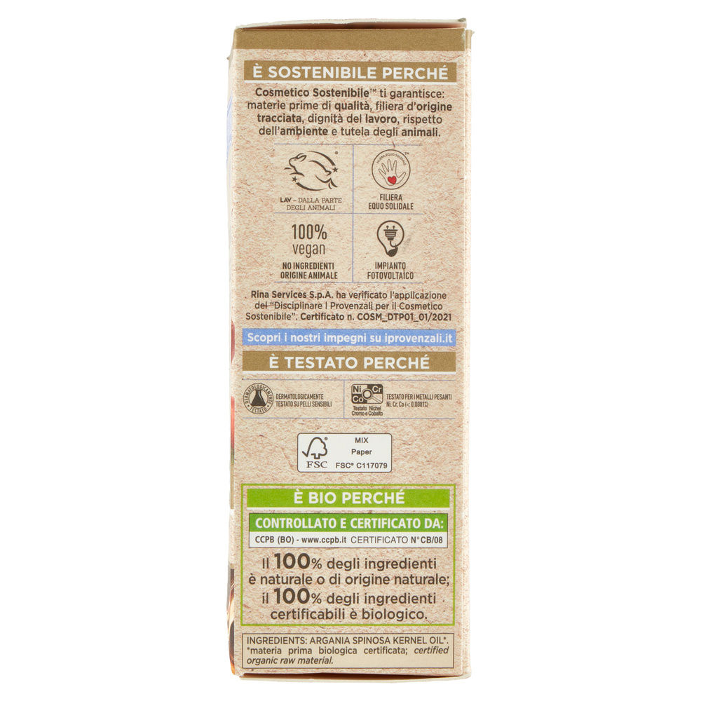 OLIO VISO CORPO DI ARGAN BIOLOGICO I PROVENZALI ML 30 - 5
