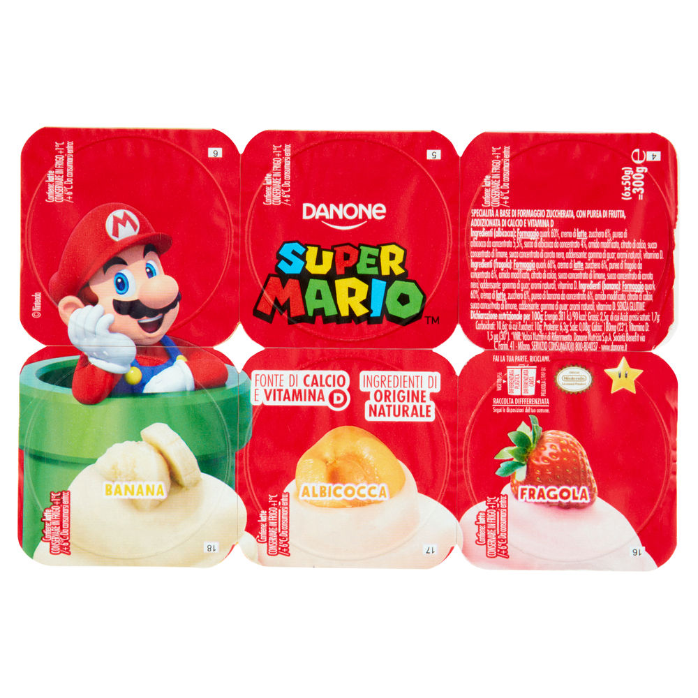 SUPERMARIO FORMAGGIO FRESCO BANANA/FRAGOLA/ALBICOCCA 6PZ G 50 G 300 - 0