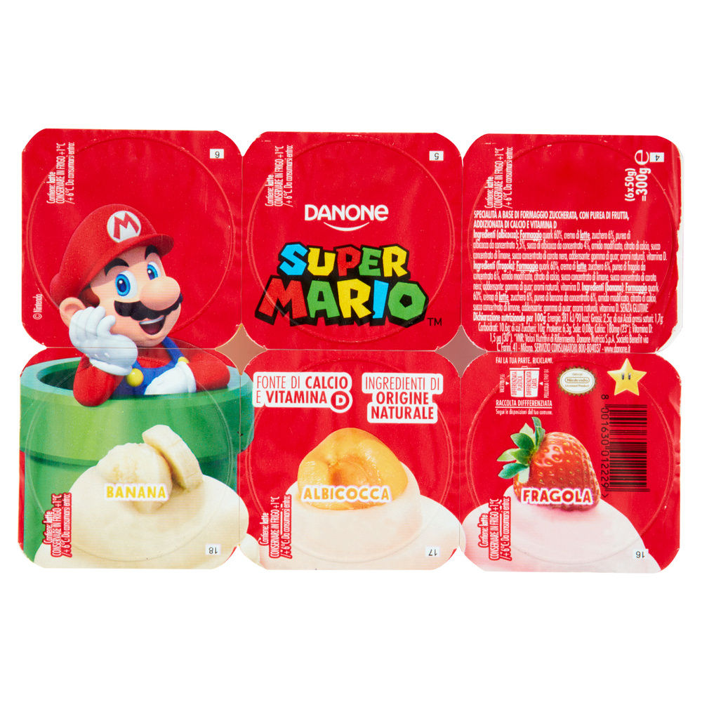 SUPERMARIO FORMAGGIO FRESCO BANANA/FRAGOLA/ALBICOCCA 6PZ G 50 G 300 - 4