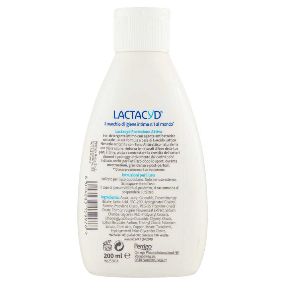 DETERGENTE INTIMO LACTACYD PROTEZIONE ANTIBATTERICA ML 200 - 1