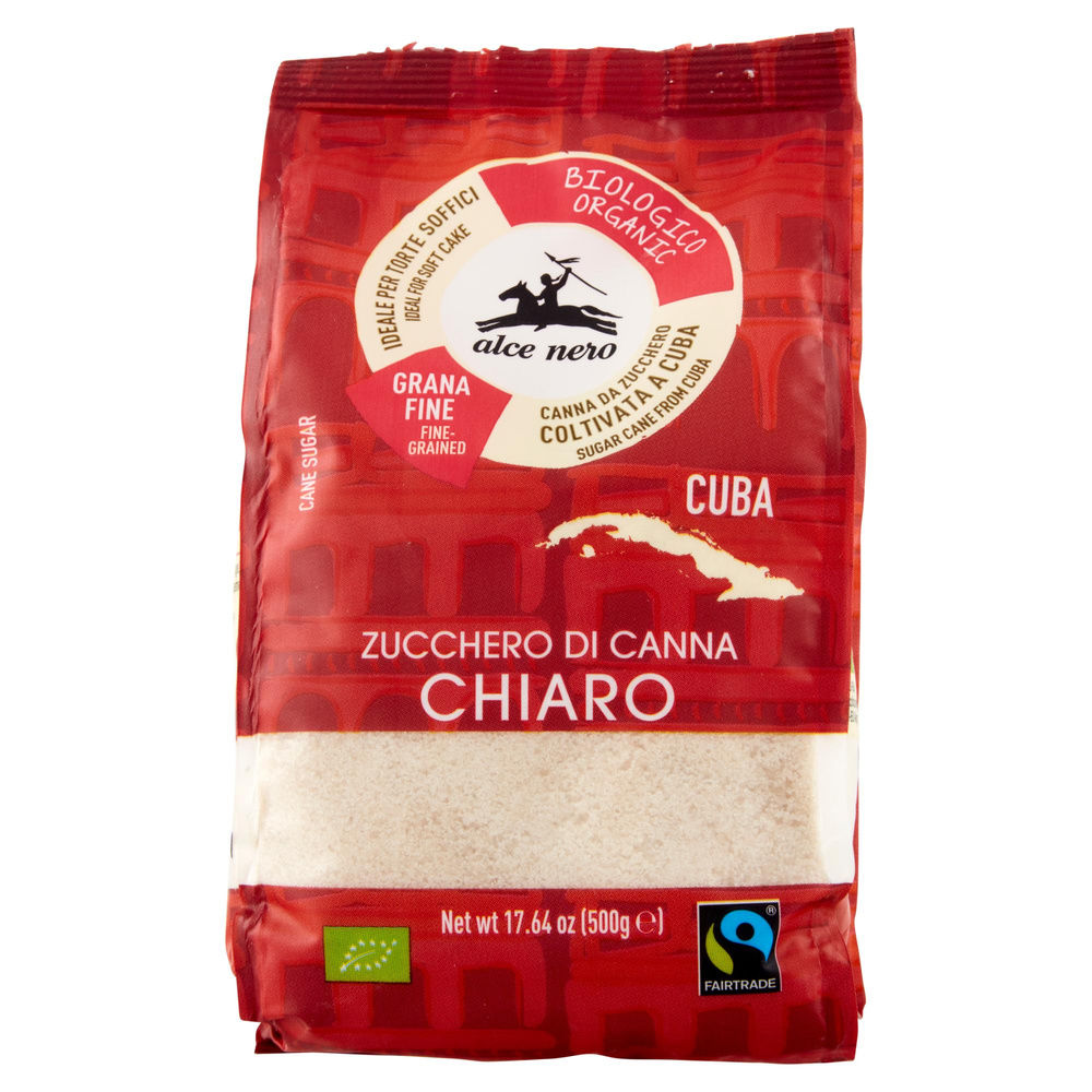 ZUCCHERO DI CANNA CHIARO CUBA BIO ALCE NERO FAIRTRADE SACCHETTO GR.500 - 3