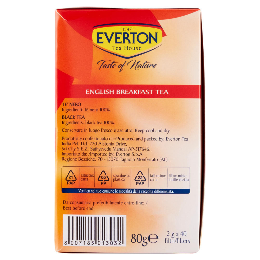 TE EVERTON ENGLISH BREAKFAST 40 FILTRI SCATOLA G 80 - 3