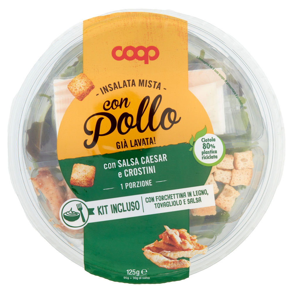 INSALATA MISTA CON POLLO SALSA CAESAR E CROSTINI COOP CIOT G 125 - 7