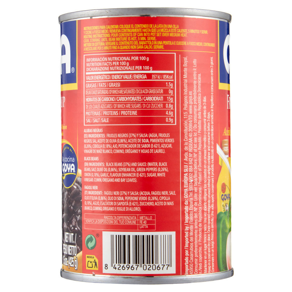 FAGIOLI NERI IN SALSA GOYA G 425 - 5