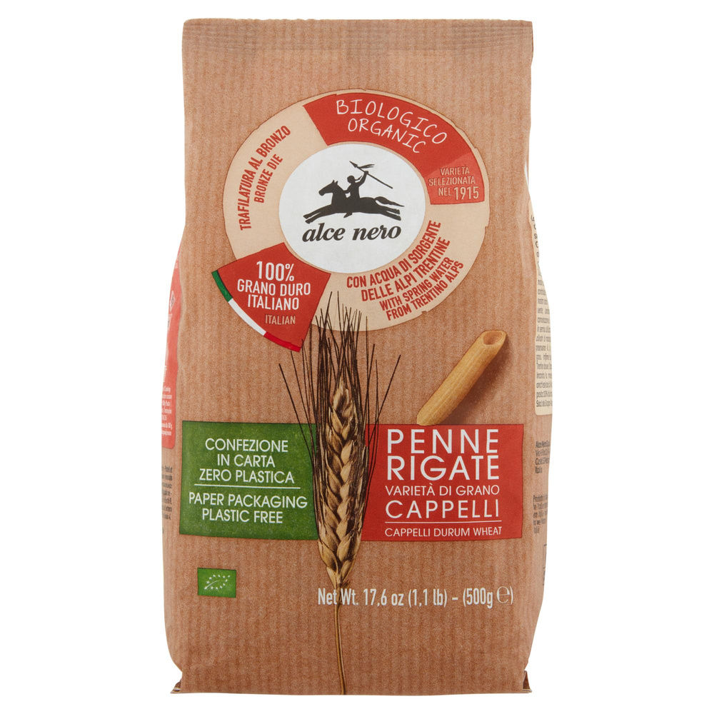 PENNE RIGATE SEMOLA BIO SENATORE CAPPELLI ALCE NERO G 500 - 0