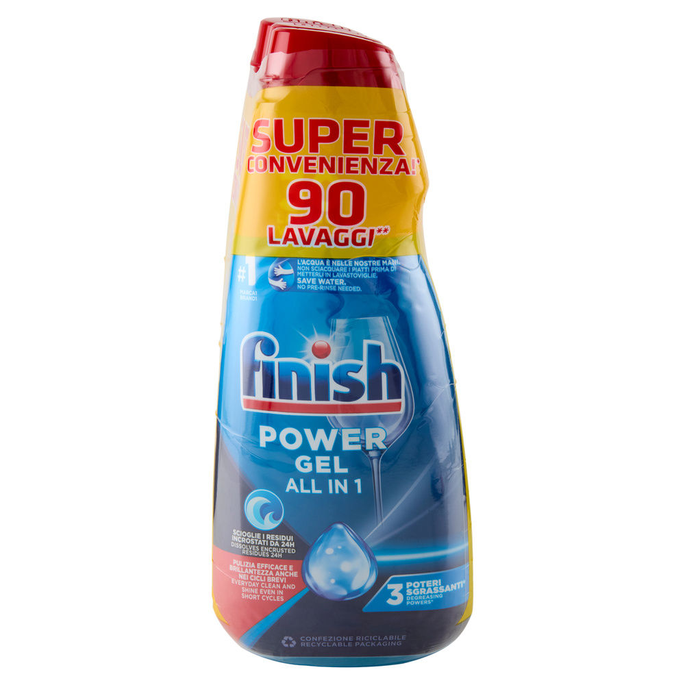 DETERSIVO PER LAVASTOVIGLIE FINISH POWERGEL MAX FRESH ML 600X3 - 6