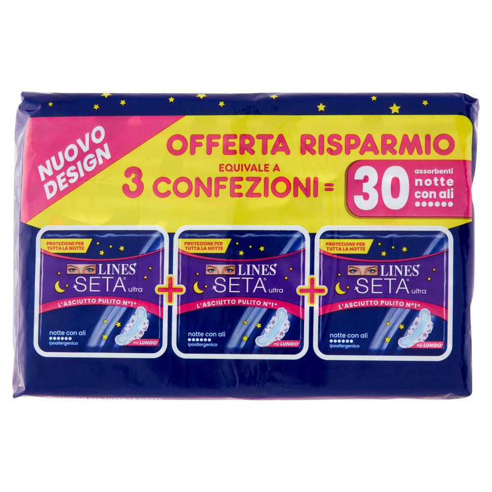 ASSORBENTI LINES SETA ULTRA TRIO PACCO BASE NOTTE PZ 30 - 0